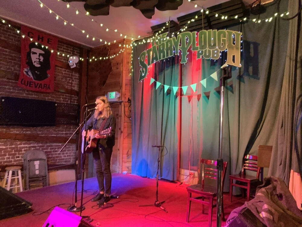 Musicians performing at Starry Plough open mic